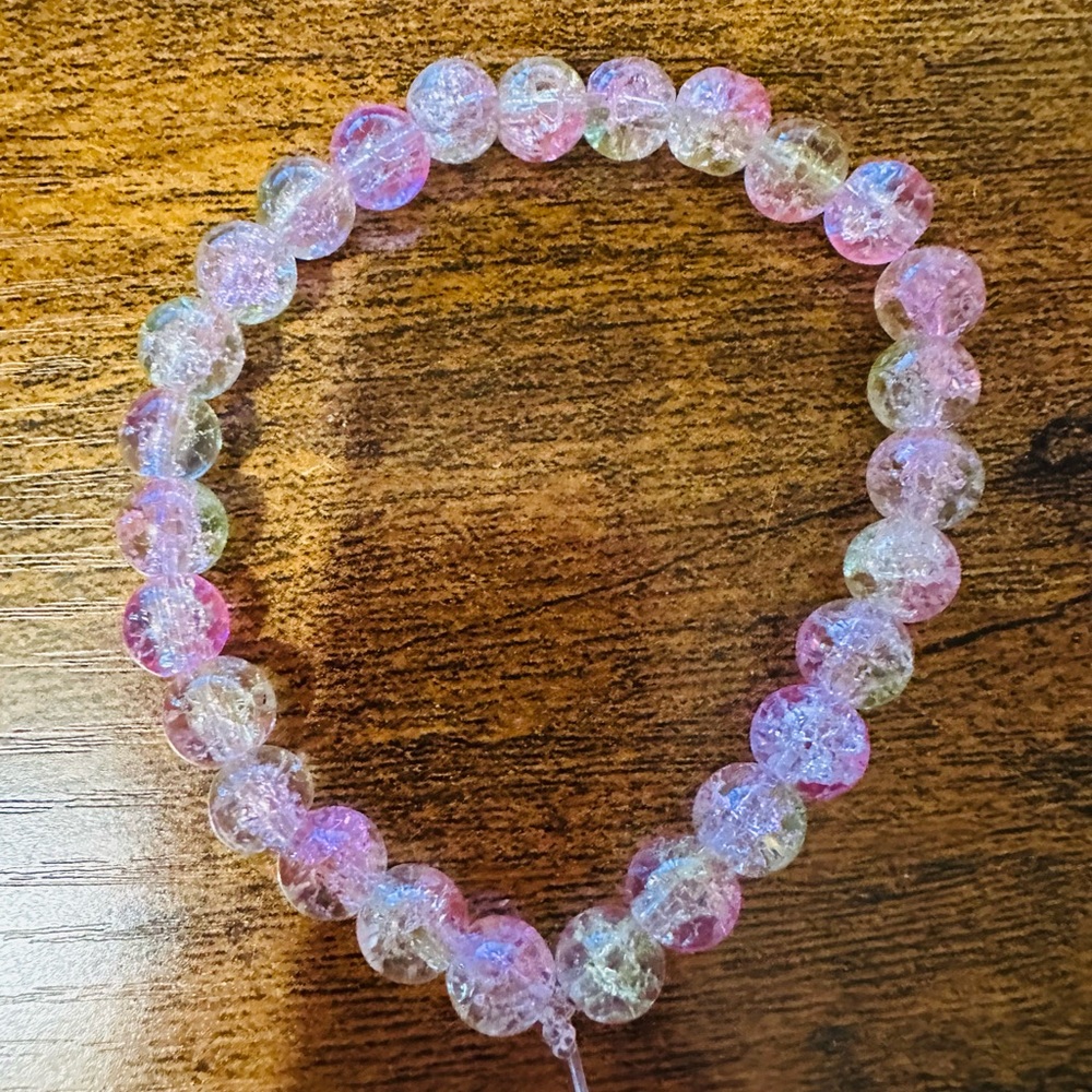 Glass beaded watermelon bracelet